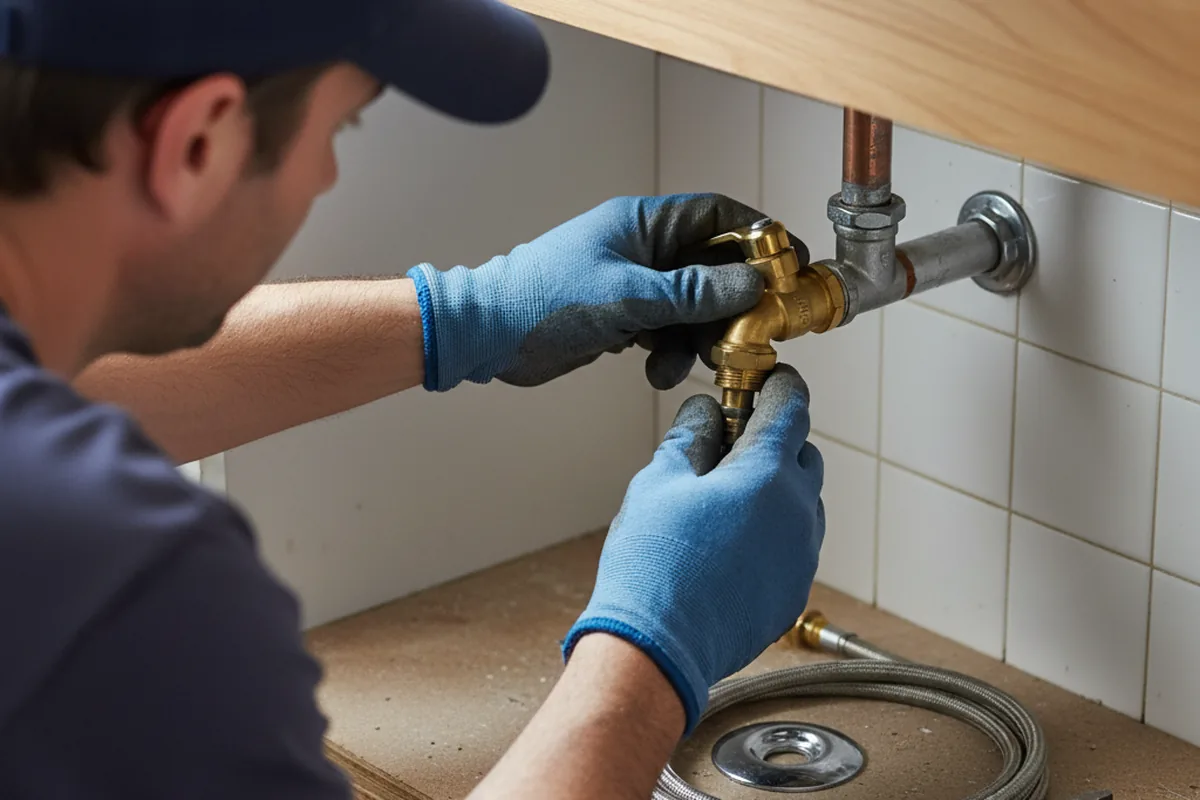 Shutoff valve and fitting work during Emergency Plumbing in Coburn